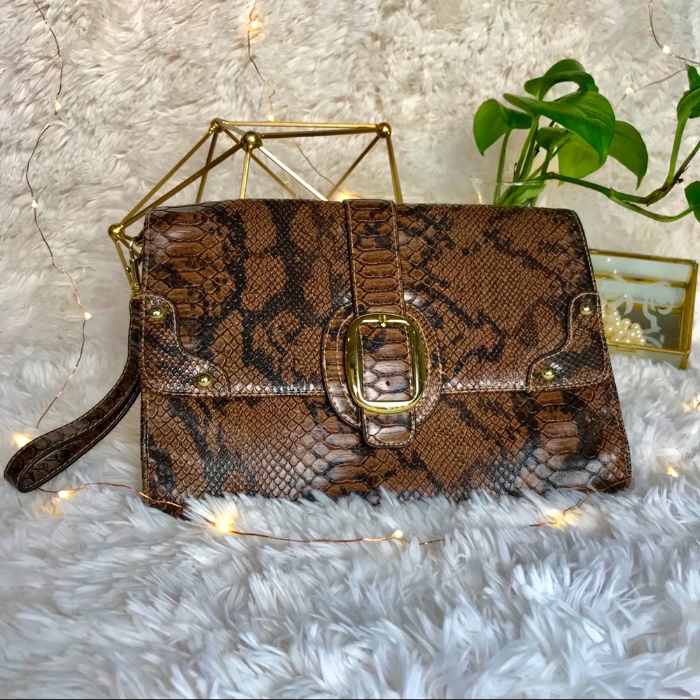 Faux Crocodile Wristlet.